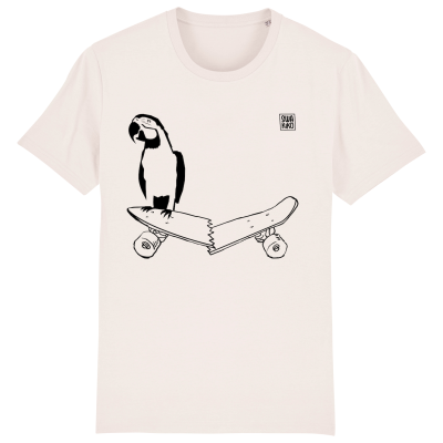 Skate t-shirt men white, Parrot